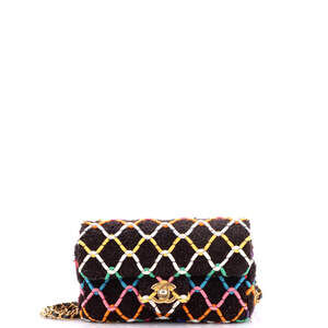 Chanel Mini Pearl Crush Flap Bag Quilted Tweed